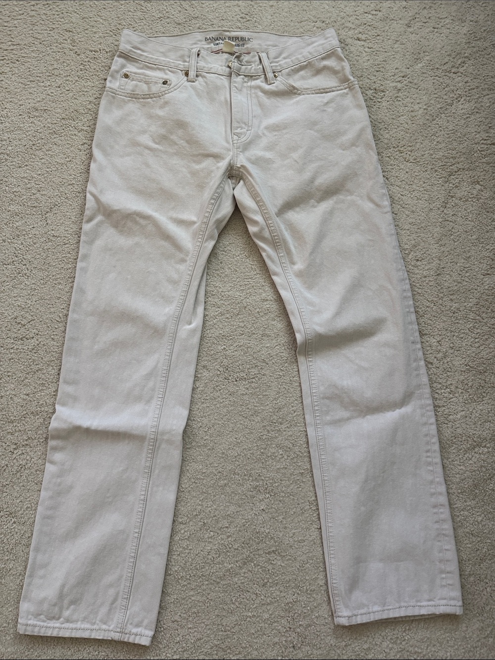 Banana Republic Men's Off-White Straight Jeans, size 30x30